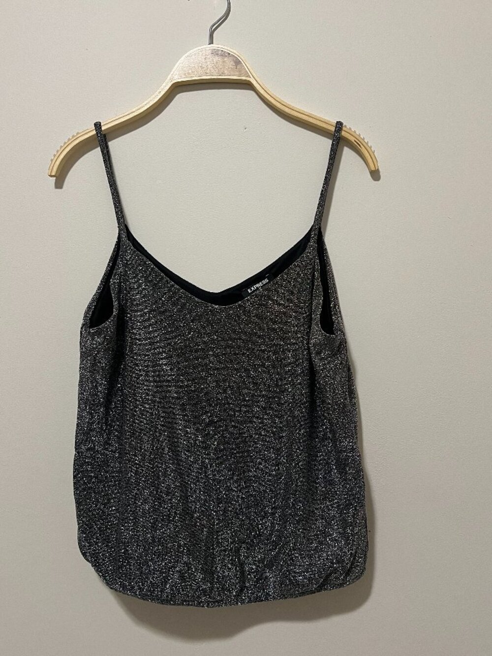 Express silver metallic sparkle cami